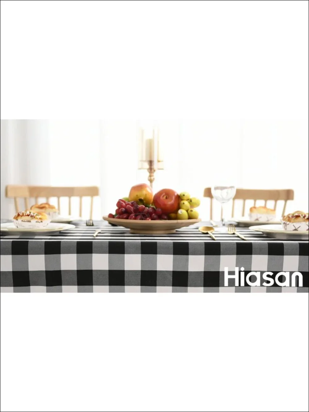 Checkered Tablecloth 60 x 120 Inch Rectangle Polyester Gingham Dining Table